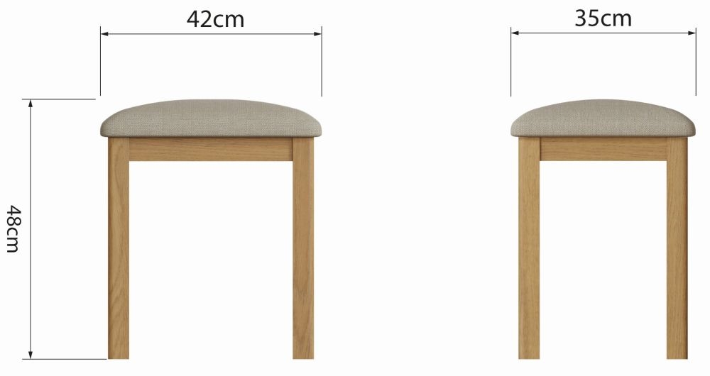 Product photograph of Hampton Rustic Oak Bedroom Stool from Choice Furniture Superstore.