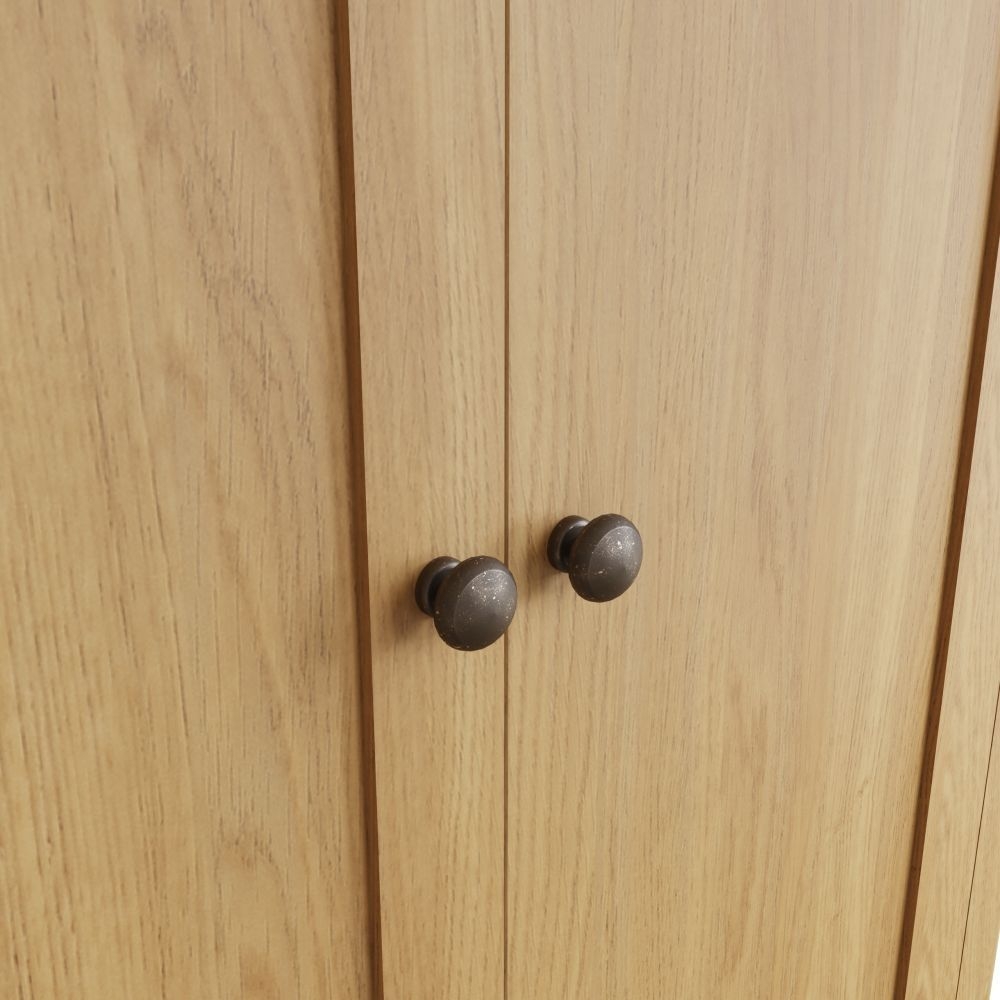 Product photograph of Hampton Rustic Oak 2 Door 1 Drawer Wardrobe from Choice Furniture Superstore.