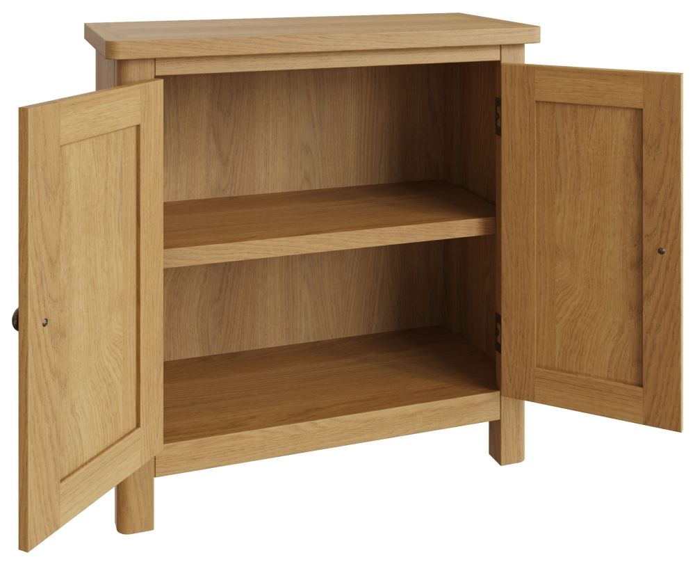 Product photograph of Hampton Rustic Oak 2 Door Sideboard from Choice Furniture Superstore.