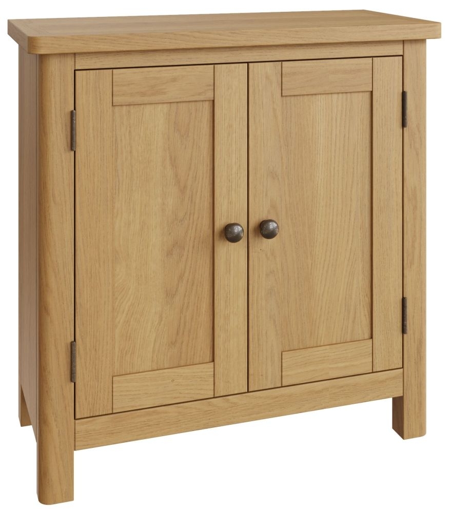 Product photograph of Hampton Rustic Oak 2 Door Sideboard from Choice Furniture Superstore.