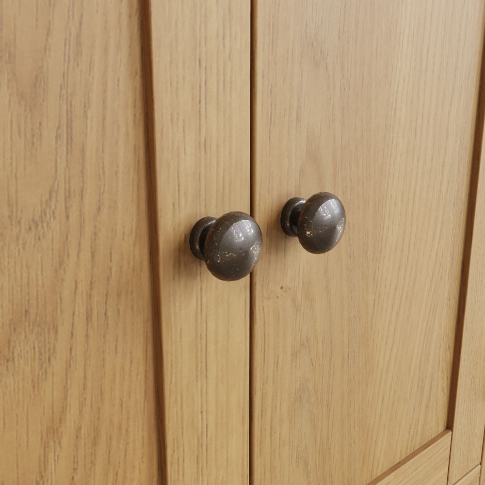 Product photograph of Hampton Rustic Oak 2 Door Sideboard from Choice Furniture Superstore.