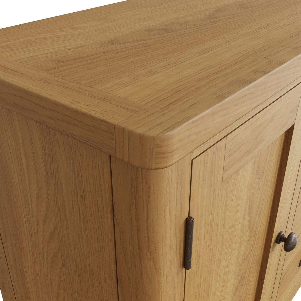 Product photograph of Hampton Rustic Oak 2 Door 3 Drawer Medium Sideboard from Choice Furniture Superstore.