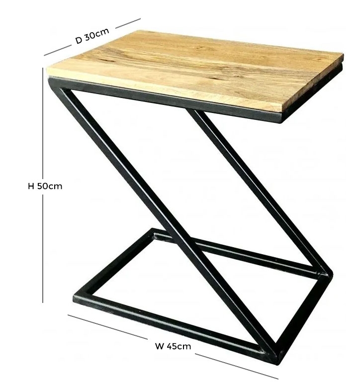 Product photograph of Hampi Black Small Side Table - Light Mango Wood And Iron from Choice Furniture Superstore.