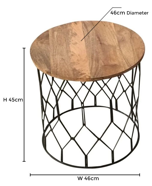 Product photograph of Hampi Mango Wood Set Of 2 Round Accent Tables from Choice Furniture Superstore.