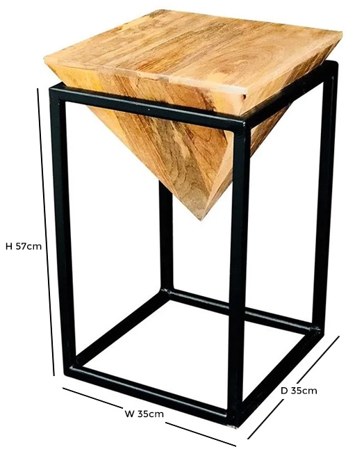 Product photograph of Ravi Mango Wood Large Diamond Stool from Choice Furniture Superstore.