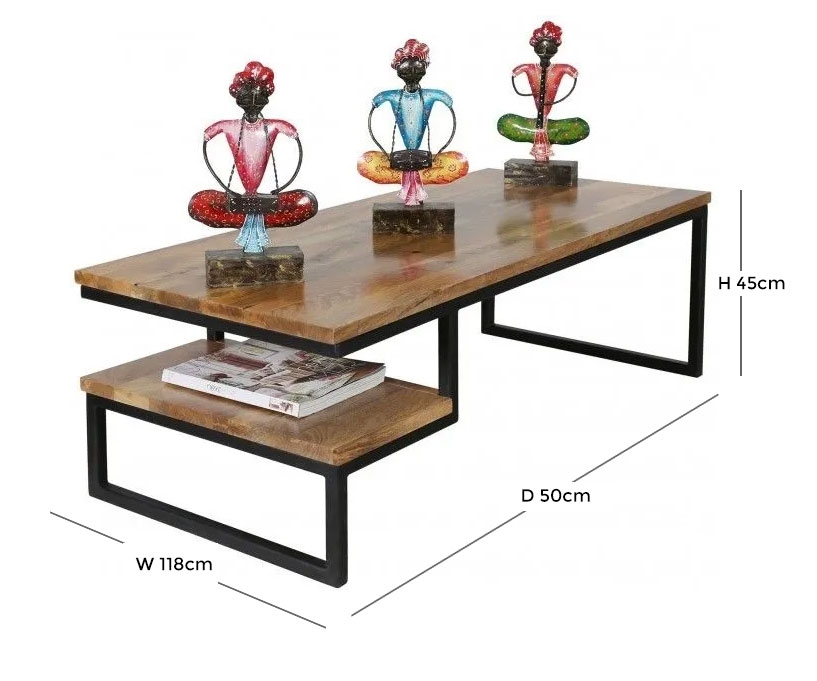 Product photograph of Hampi Mango Wood Step Coffee Table from Choice Furniture Superstore.