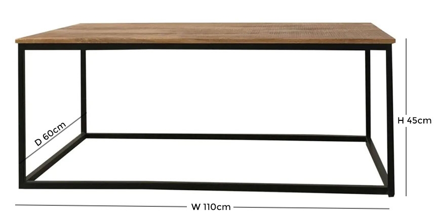 Product photograph of Kumily Baryo Mango Wood And Iron Coffee Table from Choice Furniture Superstore.