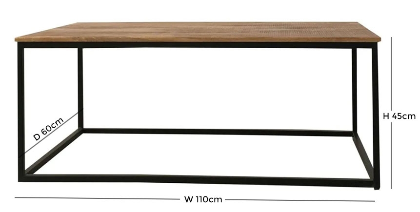 Product photograph of Jaipur Industrial Baryo Mango Wood And Iron Coffee Table from Choice Furniture Superstore.