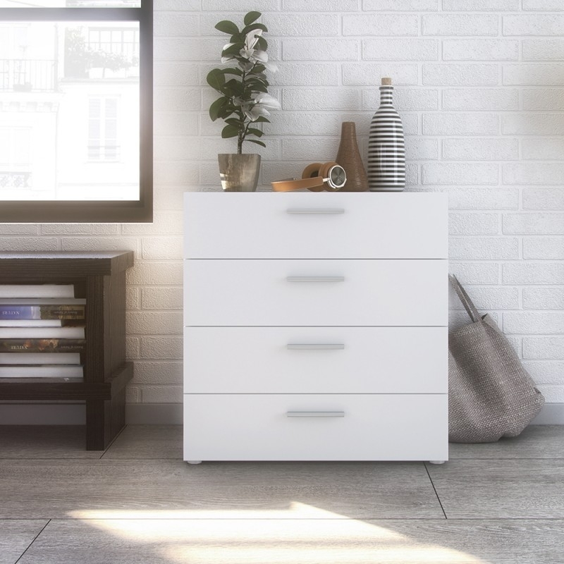 Product photograph of Pepe White 4 Drawer Chest from Choice Furniture Superstore.