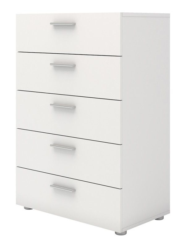 Product photograph of Pepe White 5 Drawer Chest from Choice Furniture Superstore.