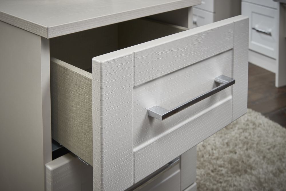 Product photograph of York Cashmere 2 Drawer Bedside Cabinet from Choice Furniture Superstore.