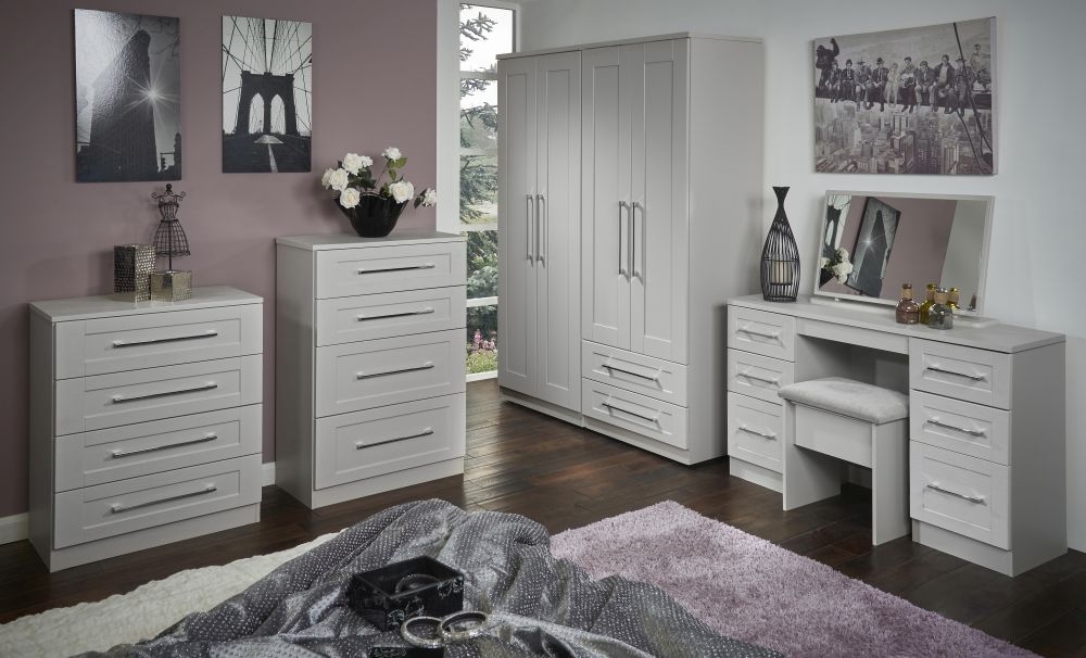 Product photograph of York Cashmere 2 Door Plain Tall Wardrobe from Choice Furniture Superstore.