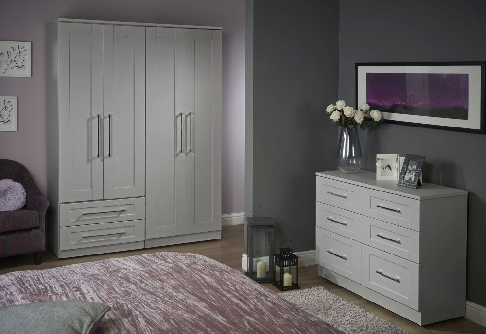 Product photograph of York Cashmere 2 Door Plain Tall Wardrobe from Choice Furniture Superstore.