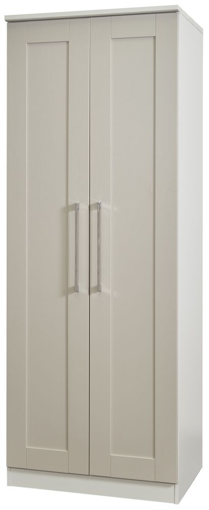 Product photograph of York Cashmere 2 Door Plain Tall Wardrobe from Choice Furniture Superstore.