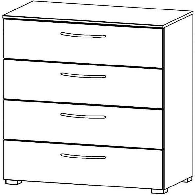 Product photograph of Rauch Aldono White Gloss 4 Drawer Chest from Choice Furniture Superstore.