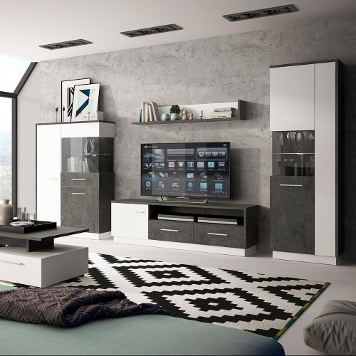 Product photograph of Zingaro Grey And White 163cm Tv Cabinet from Choice Furniture Superstore.