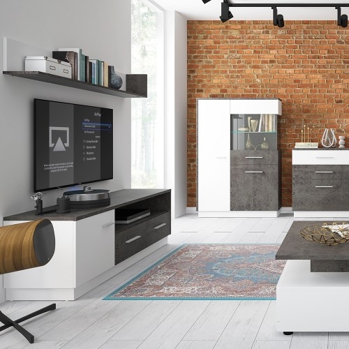 Product photograph of Zingaro Grey And White 163cm Tv Cabinet from Choice Furniture Superstore.