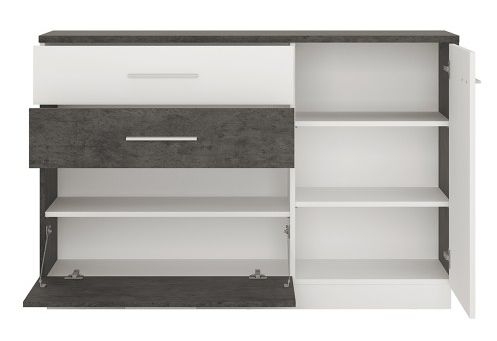 Product photograph of Zingaro Grey And White Medium Sideboard from Choice Furniture Superstore.