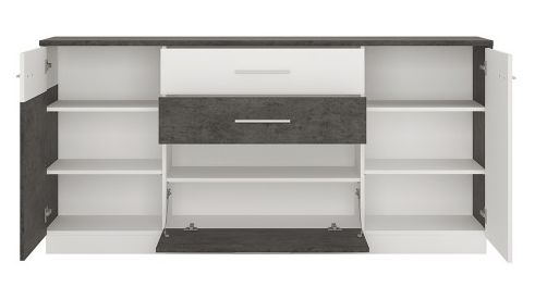 Product photograph of Zingaro Grey And White Extra Large Sideboard - 2 Doors from Choice Furniture Superstore.