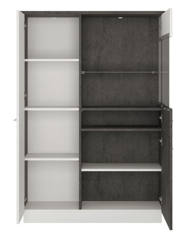 Product photograph of Zingaro Grey And White Low Display Cabinet Rh from Choice Furniture Superstore.