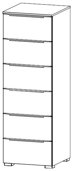 Product photograph of Rauch Aldono 40cm White 6 Drawer Chest from Choice Furniture Superstore.