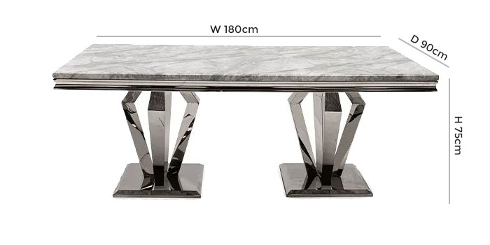 Product photograph of Vida Living Arturo 180cm Grey Marble Dining Table from Choice Furniture Superstore.
