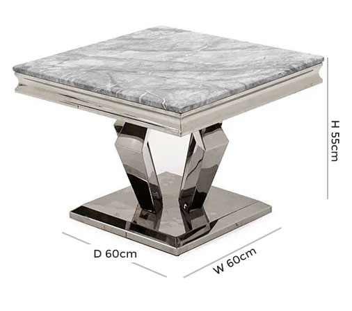 Product photograph of Vida Living Arturo Grey Marble Lamp Table from Choice Furniture Superstore.
