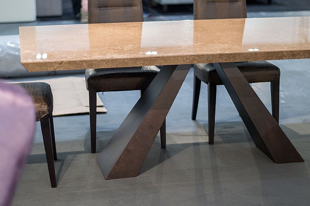 Product photograph of Stone International Butterfly Dining Table - Marble And Wenge Wood from Choice Furniture Superstore.