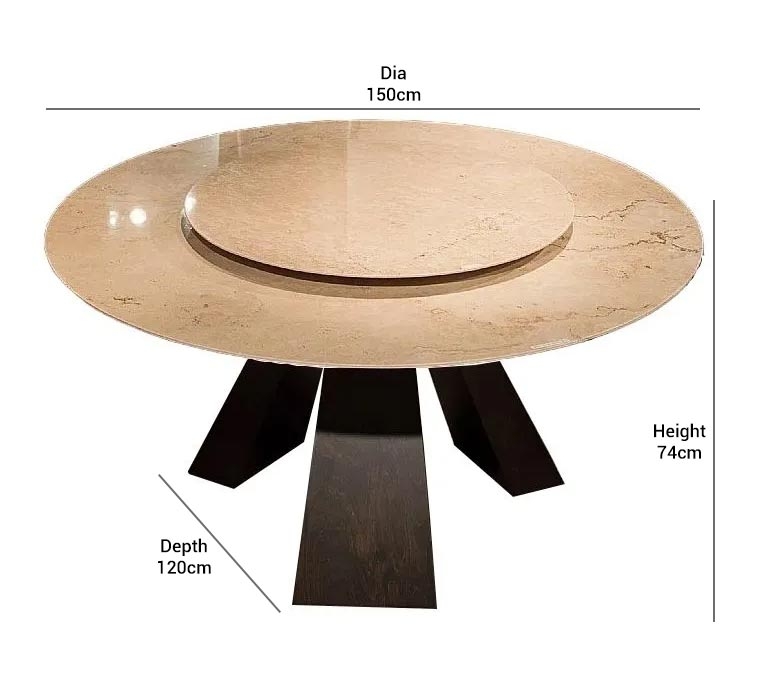 Product photograph of Stone International Butterfly Round Dining Table - Marble And Wenge Wood from Choice Furniture Superstore.