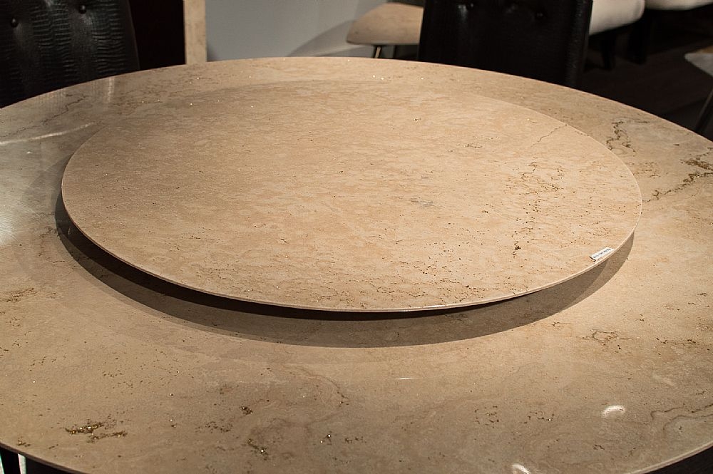 Product photograph of Stone International Butterfly Round Dining Table - Marble And Wenge Wood from Choice Furniture Superstore.