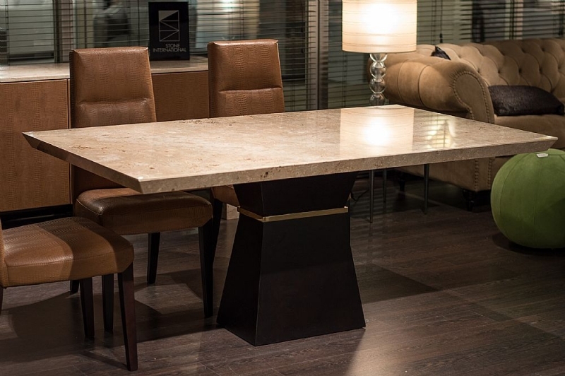 Product photograph of Stone International Clepsy Plus Marble And Wood Dining Table from Choice Furniture Superstore.