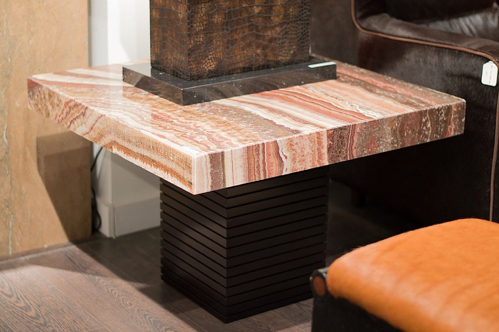 Product photograph of Stone International Espresso Large Occasional Tables - Marble And Wenge Wood from Choice Furniture Superstore.
