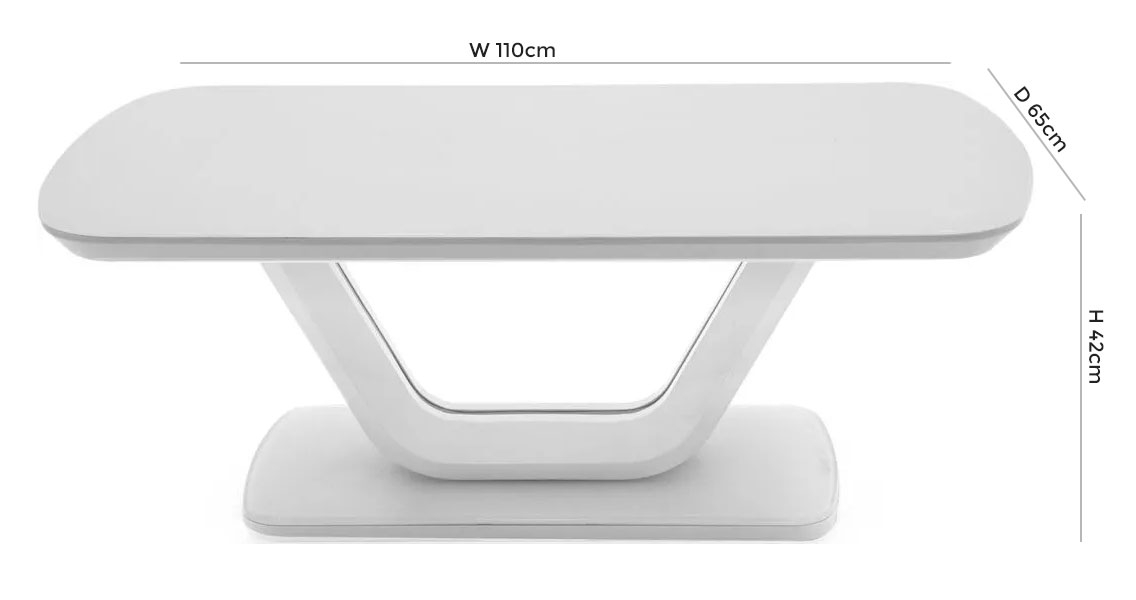 Product photograph of Vida Living Lazzaro White High Gloss Coffee Table from Choice Furniture Superstore.