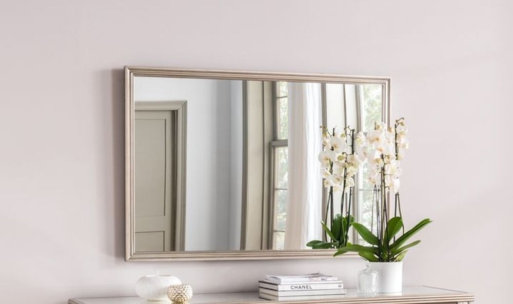 Product photograph of Vida Living Jessica Taupe Rectangular Wall Mirror from Choice Furniture Superstore.