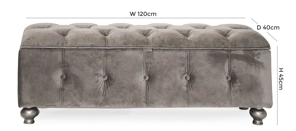 Product photograph of Vida Living Jessica Taupe Velvet Ottoman Storage from Choice Furniture Superstore.