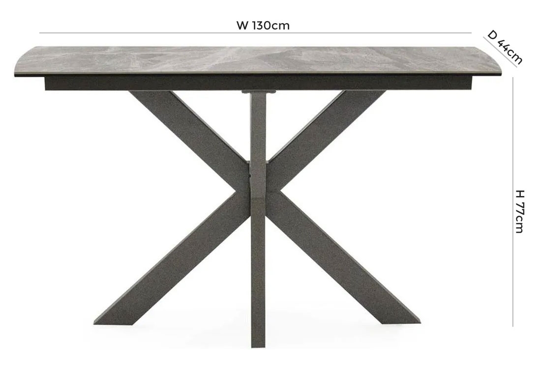 Product photograph of Vida Living Valerius Grey Ceramic Console Table from Choice Furniture Superstore.