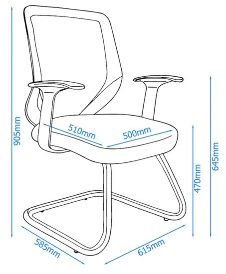 Product photograph of Alphason Atlanta Mesh Back Visitor Chair - Black - Aoc9201-v-blk from Choice Furniture Superstore.