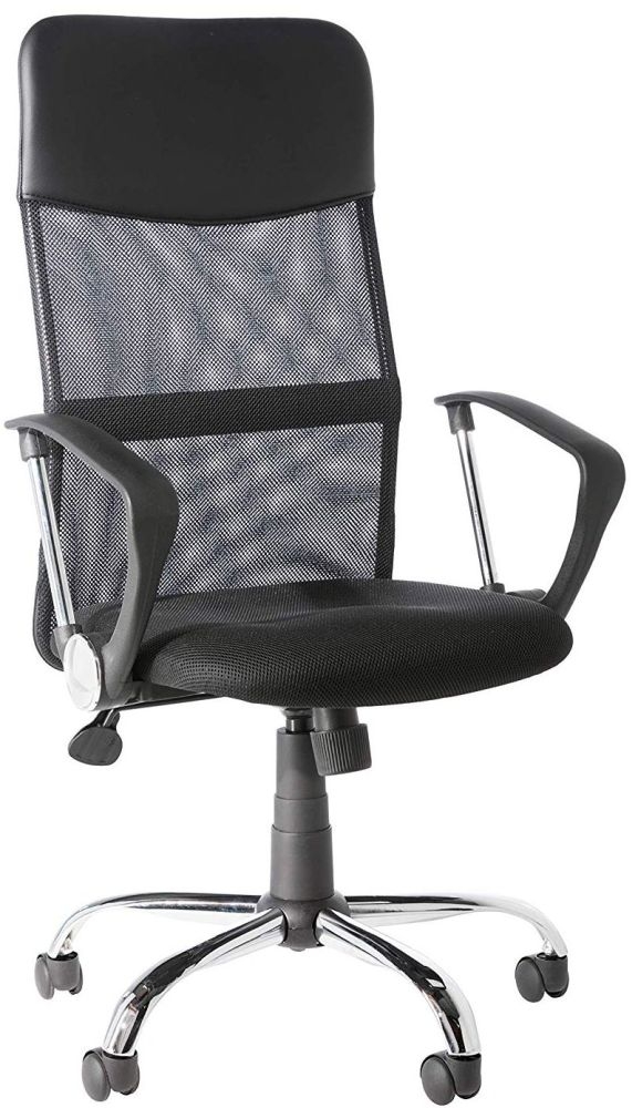 Product photograph of Alphason Orlando Black Mesh Fabric Office Chair from Choice Furniture Superstore.