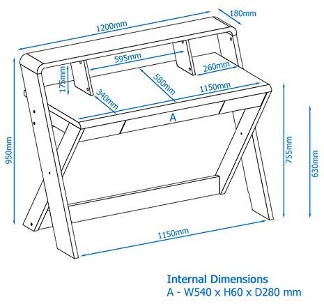 Product photograph of Alphason Aspen Light Oak Trestle Desk from Choice Furniture Superstore.