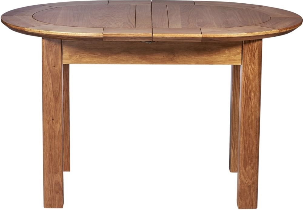 Product photograph of Shaker Oak Small D-end 6 Seater Extending Dining Table from Choice Furniture Superstore.