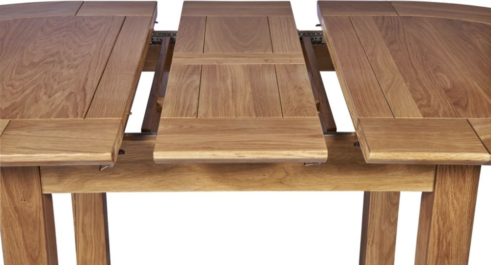 Product photograph of Shaker Oak Small D-end 6 Seater Extending Dining Table from Choice Furniture Superstore.