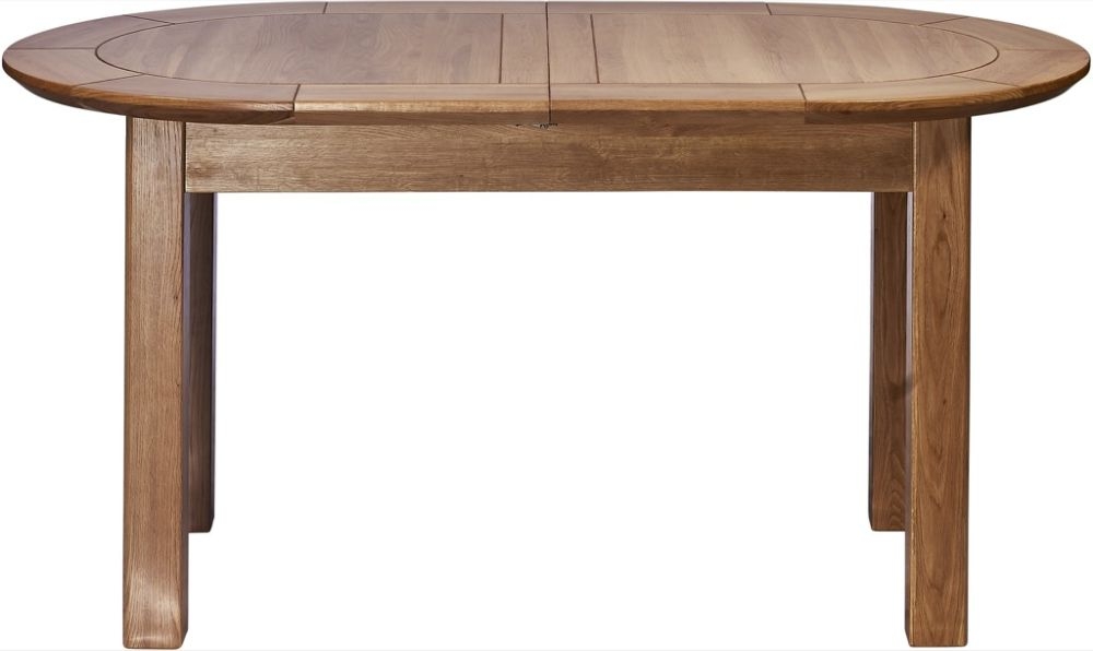 Product photograph of Shaker Oak Large D-end 8 Seater Extending Dining Table from Choice Furniture Superstore.