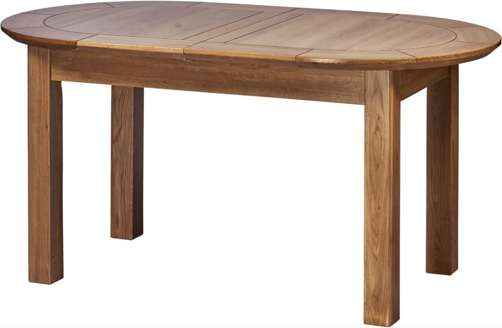 Product photograph of Shaker Oak Large D-end 8 Seater Extending Dining Table from Choice Furniture Superstore.
