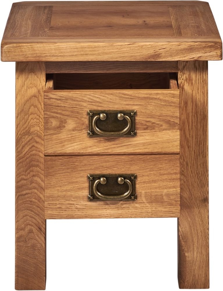 Product photograph of Kent Oak 2 Drawer Lamp Table from Choice Furniture Superstore.