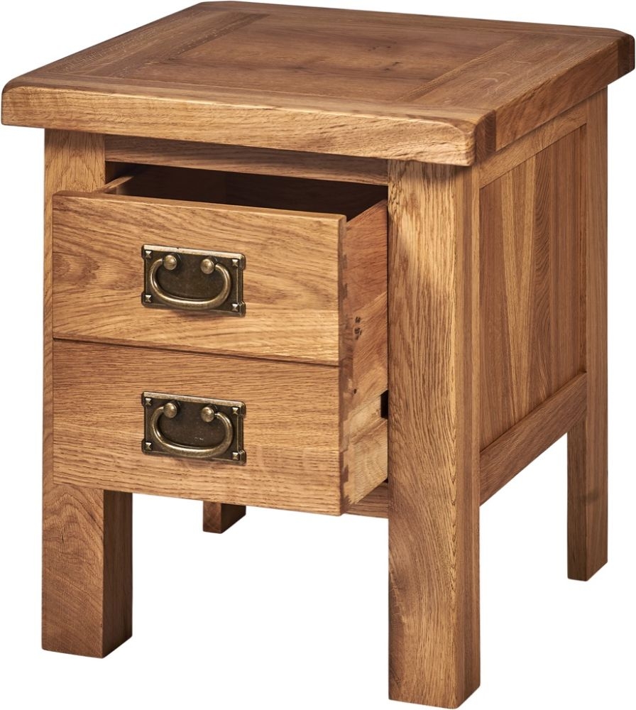 Product photograph of Kent Oak 2 Drawer Lamp Table from Choice Furniture Superstore.