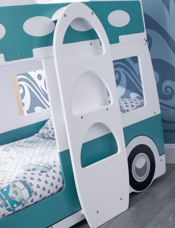 Product photograph of Campervan Vintage Green Novelty Bunk Bed from Choice Furniture Superstore.