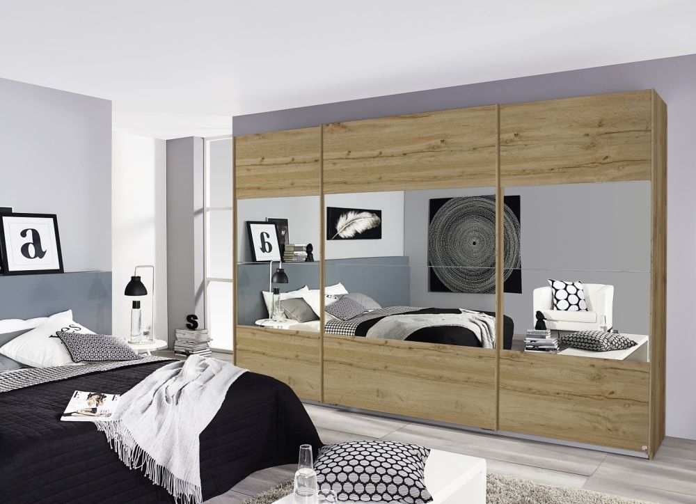 Product photograph of Rauch Quadra Mirror Sliding Wardrobe - Variation Available from Choice Furniture Superstore.