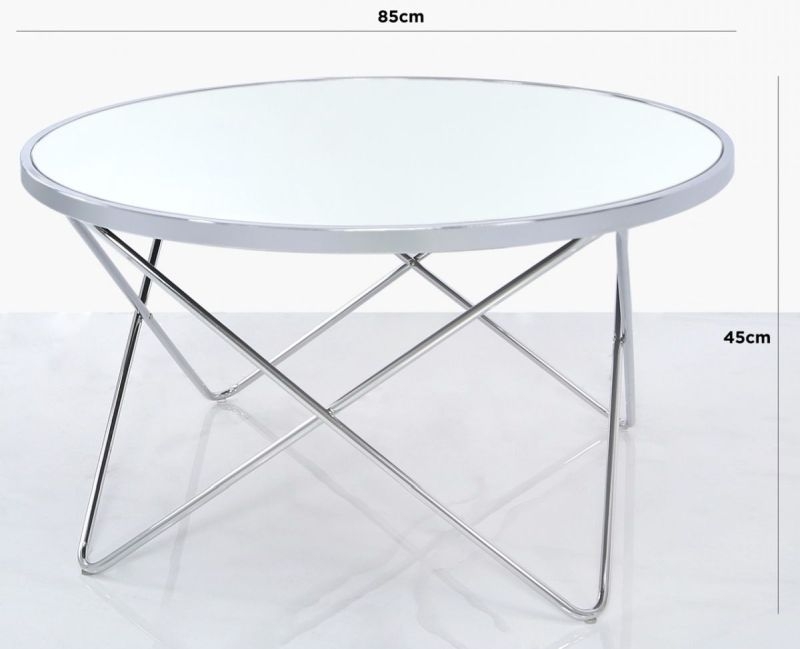 Product photograph of Value Atom Mirrored And Chrome Coffee Table from Choice Furniture Superstore.