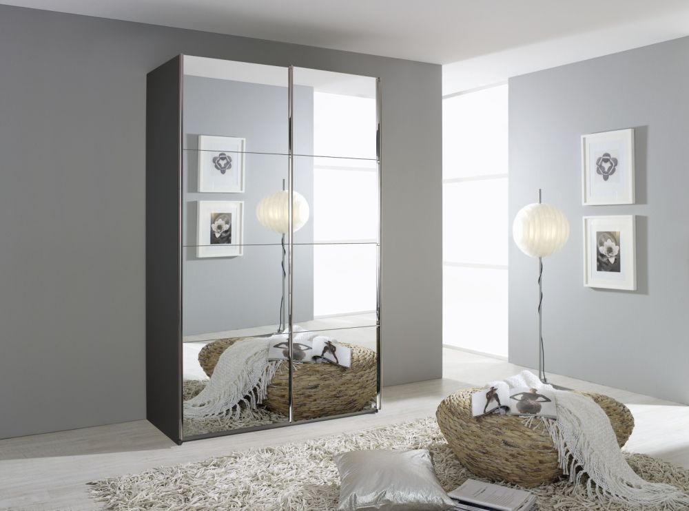 Product photograph of Quadra Sliding Wardrobe With Full Mirror Front from Choice Furniture Superstore.