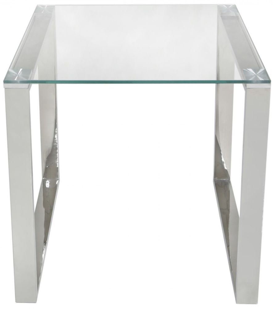Product photograph of Value Harry End Table - Glass And Chrome from Choice Furniture Superstore.